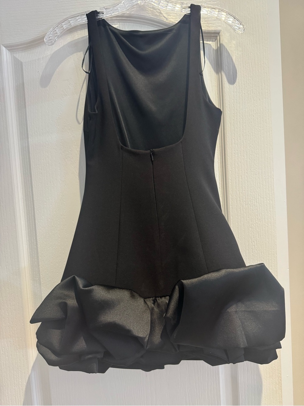Zara Black Mini Dress with Sculpted Ruffled Hem - Picture 2 of 4